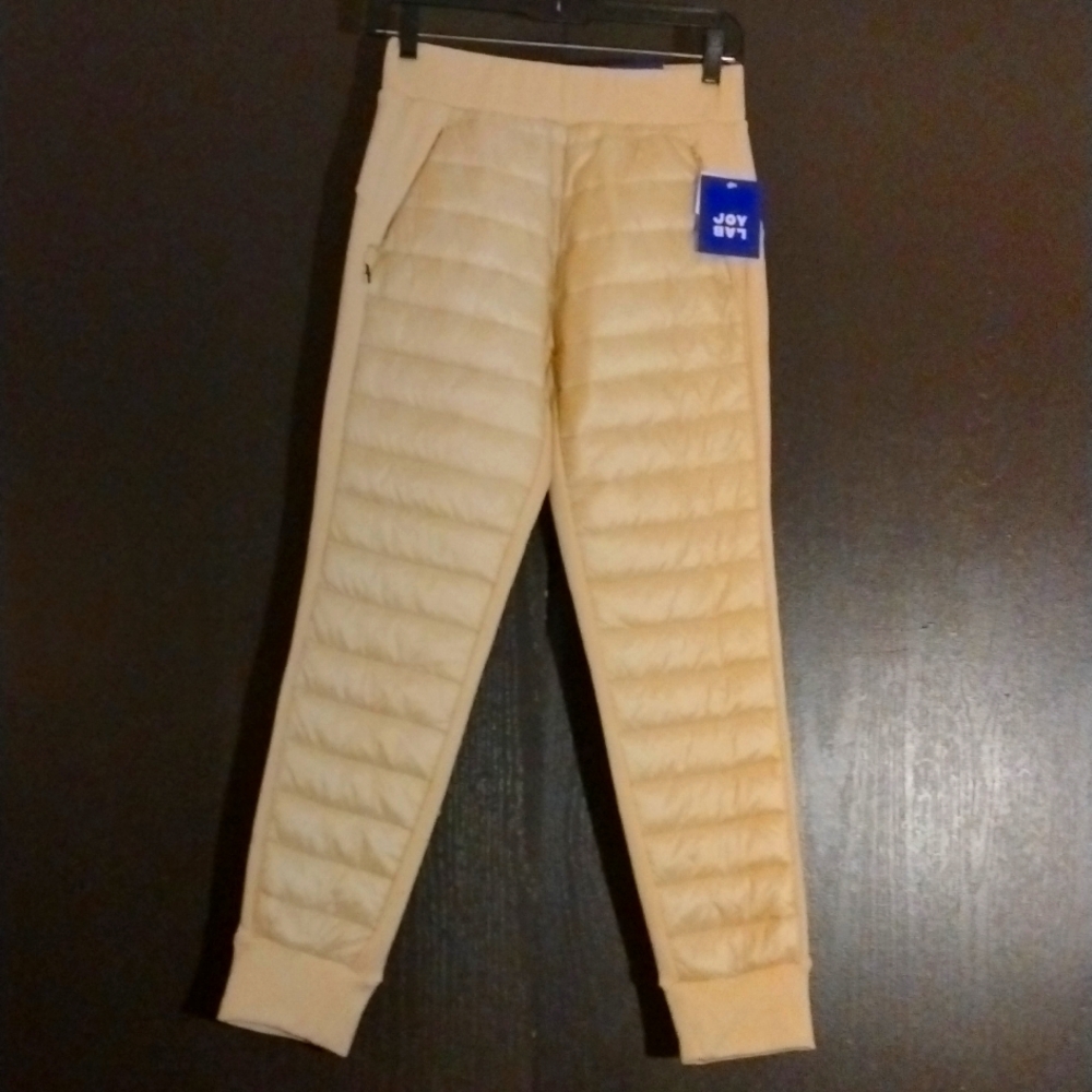 JoyLab Cream Quilted Jogger Pants